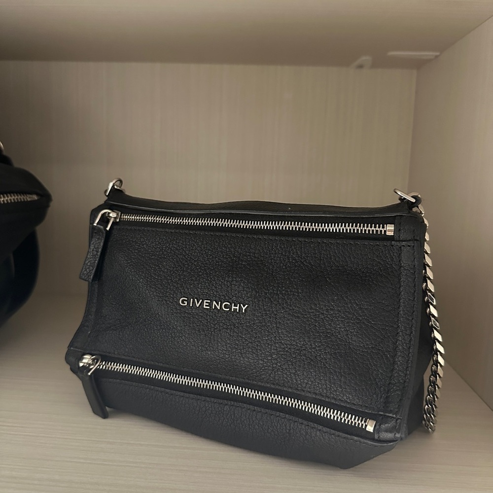 SOLD 100% Auth. Givenchy Mini Pandora Chain Bag Black Silver Crossbody